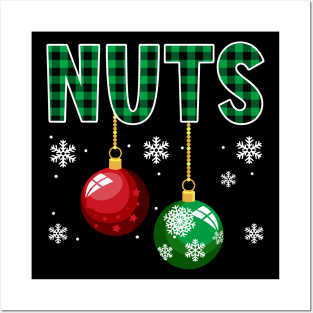 Nuts Funny Couple Matching Christmas Posters and Art